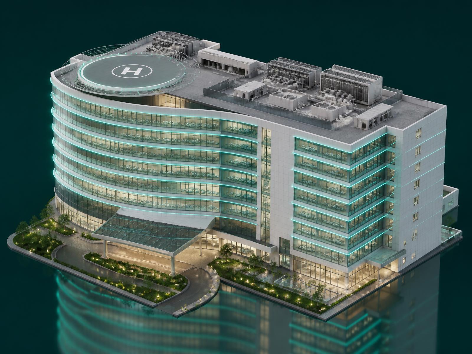 Isometric building render showing occupation readiness test locations